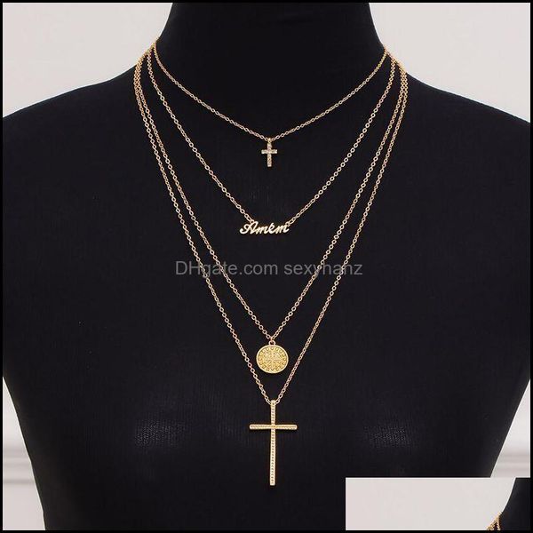 pendant necklaces & pendants jewelry s1762 fashion mti-layer chain necklace metal letters cross drop delivery 2021 icqdy, Silver
pendant necklaces & pendants jewelry s1762 fashion mti-layer chain necklace metal letters cross drop delivery 2021 icqdy, Silver