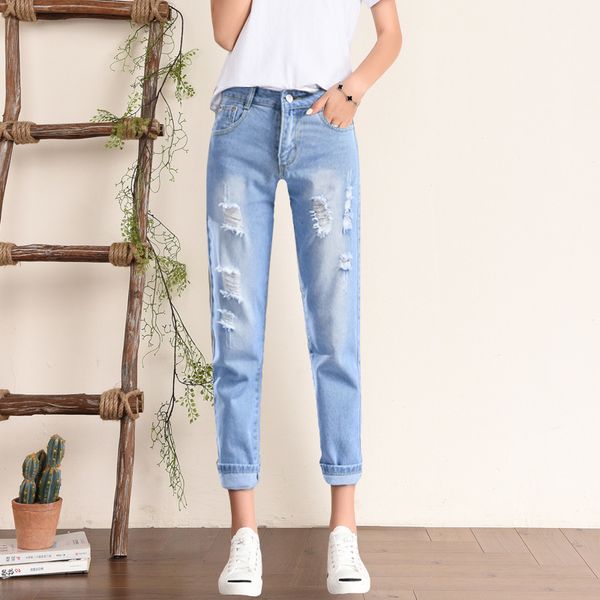 women's jeans holed loose nine point spring and autumn 2021 slim versatile high waist straight tube harlan father pants, Blue
women's jeans holed loose nine point spring and autumn 2021 slim versatile high waist straight tube harlan father pants, Blue