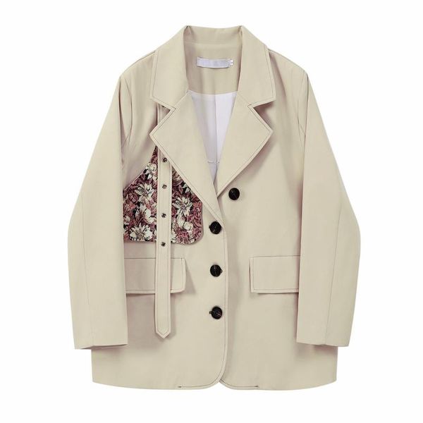 women's suits & blazers 2021 fashion autumn winter stylish women blazer single breasted long sleeve loose patchwork female outerwear el, White;black
women's suits & blazers 2021 fashion autumn winter stylish women blazer single breasted long sleeve loose patchwork female outerwear el, White;black