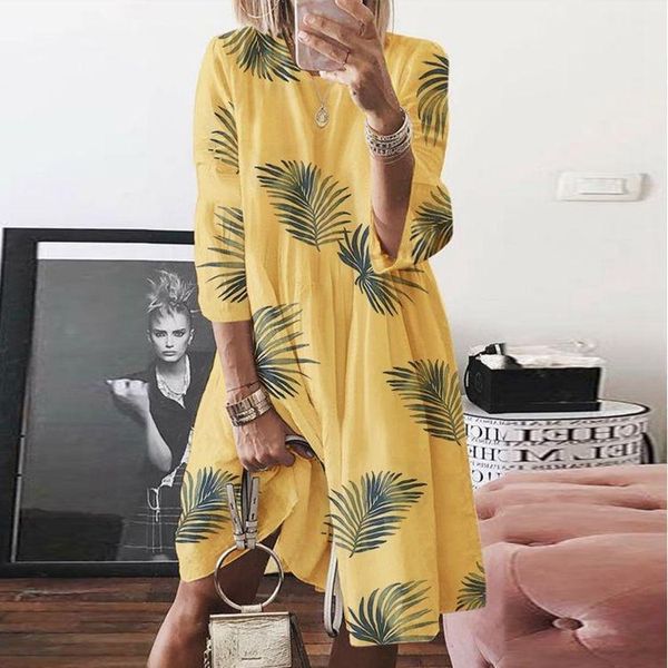 casual dresses finger dress women 2021 summer o-neck 3/4 mouwen flowers elegant midi lady beach boho plus size s-5xl, Black;gray
casual dresses finger dress women 2021 summer o-neck 3/4 mouwen flowers elegant midi lady beach boho plus size s-5xl, Black;gray