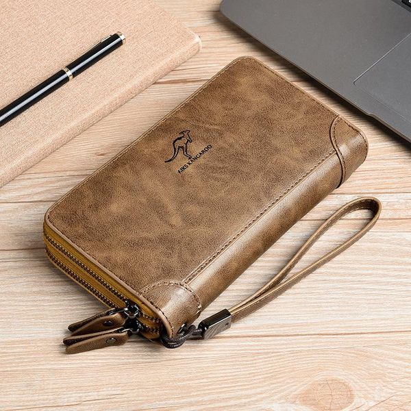 wallets vintage long men leather brand designers luxury wallet double zipper with coin pocket phone bag rfid money purse, Red;black
wallets vintage long men leather brand designers luxury wallet double zipper with coin pocket phone bag rfid money purse, Red;black