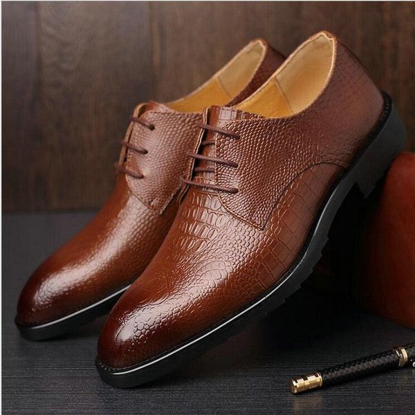 dress shoes men crocodile grain leather oxford lace-up formal man party wedding, Black
dress shoes men crocodile grain leather oxford lace-up formal man party wedding, Black