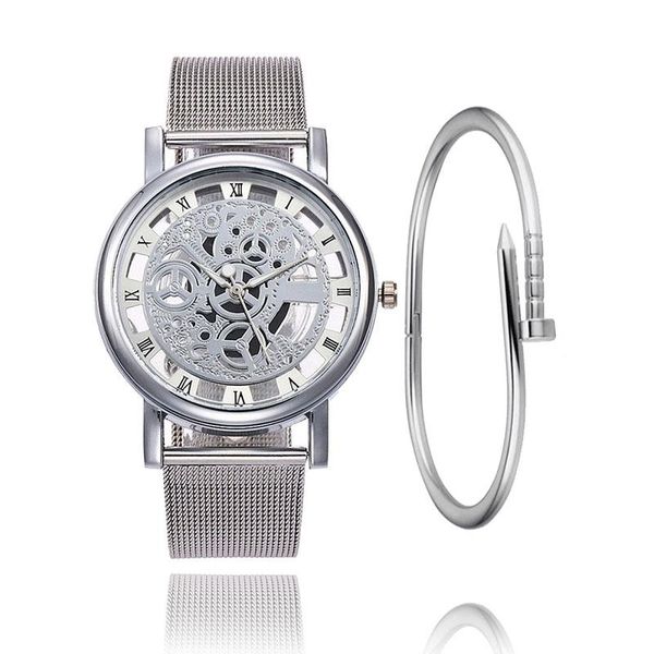 wristwatches 2021 skeleton watch mesh women quartz watches hollow relogio masculino men top, Slivery;brown
wristwatches 2021 skeleton watch mesh women quartz watches hollow relogio masculino men top, Slivery;brown