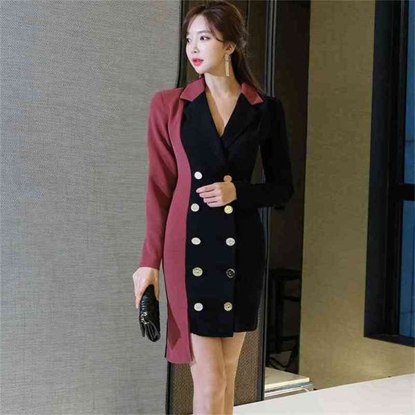 formal notched collar patchwork women blazer dress office ladies elegant empire double breasted vestido 210603, Black;gray
formal notched collar patchwork women blazer dress office ladies elegant empire double breasted vestido 210603, Black;gray