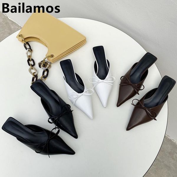 bailamos women's cat heels slides outer wear fashion pointed-toe bow closed-toe semi-slipper thin heeled high-heel muller lazy slippers, Black
bailamos women's cat heels slides outer wear fashion pointed-toe bow closed-toe semi-slipper thin heeled high-heel muller lazy slippers, Black