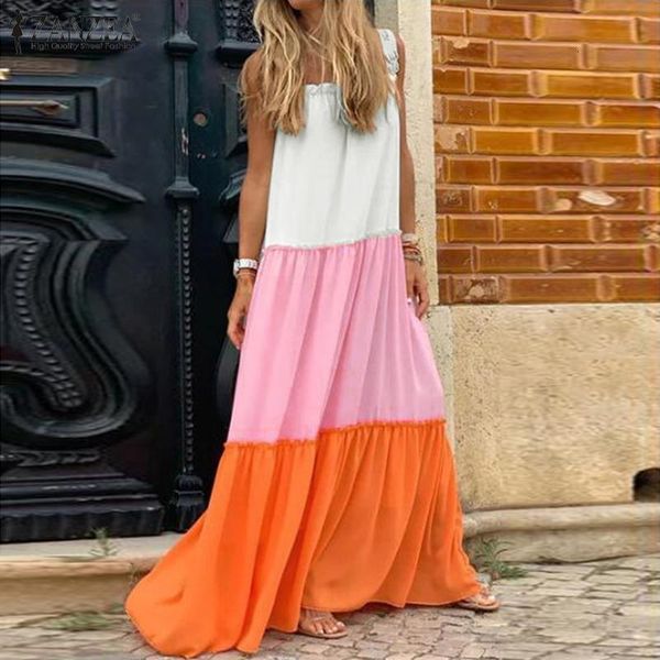 Casual Dresses Fashion ZANZEA Summer Bohemian Sundress Women Sleeveless Ruffled Party Dress Patchwork Beach Maxi Vestidos Female Robe LBC9, Black;gray
Casual Dresses Fashion ZANZEA Summer Bohemian Sundress Women Sleeveless Ruffled Party Dress Patchwork Beach Maxi Vestidos Female Robe LBC9, Black;gray