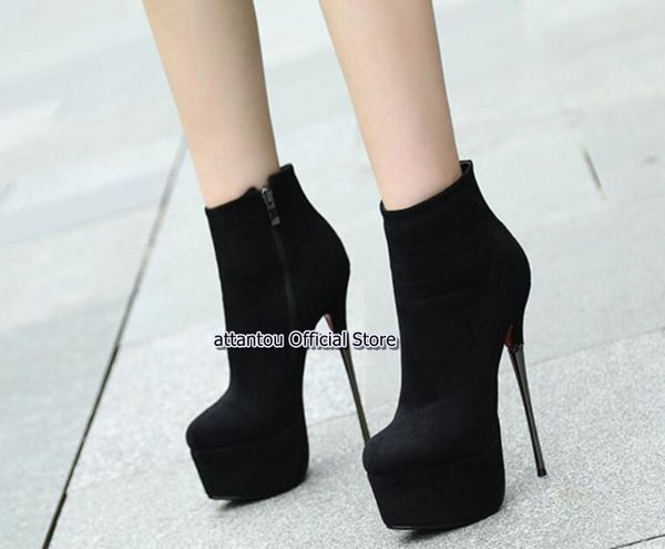 boot high-heeled with black suede leather platform four super high female boots six inches dwaterproof water thin metal chains
boot high-heeled with black suede leather platform four super high female boots six inches dwaterproof water thin metal chains