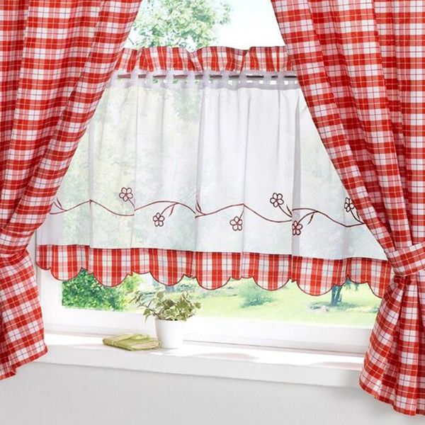 curtain & drapes 30*90cm red spelt plaid fabric embroidered coffee home kitchen with small curtains
curtain & drapes 30*90cm red spelt plaid fabric embroidered coffee home kitchen with small curtains