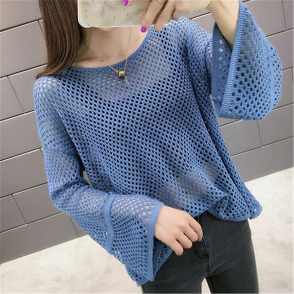 women summer hollow out pullover sweaters female knitted mesh jumpers fashion loose o neck femme ladies, White;black
women summer hollow out pullover sweaters female knitted mesh jumpers fashion loose o neck femme ladies, White;black