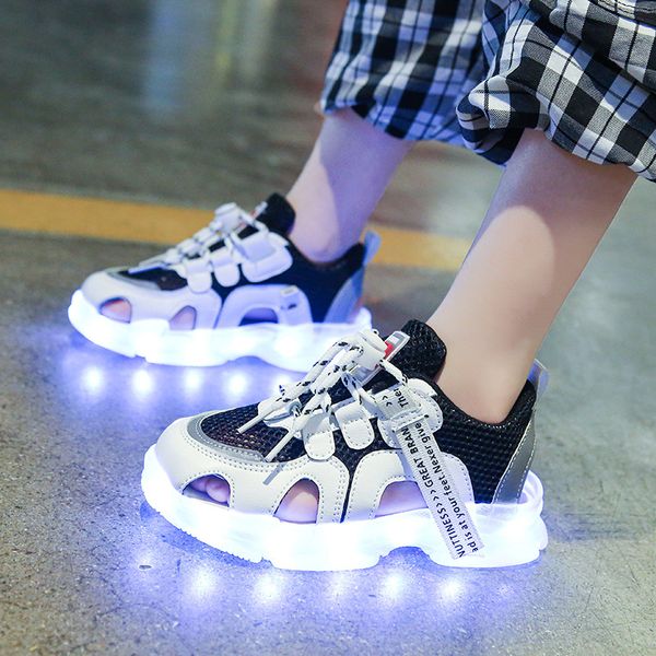 boys baotou luminous sandals slippers children's sports colorful charging shoe with lights girls medium-sized shoes small kids, Black
boys baotou luminous sandals slippers children's sports colorful charging shoe with lights girls medium-sized shoes small kids, Black