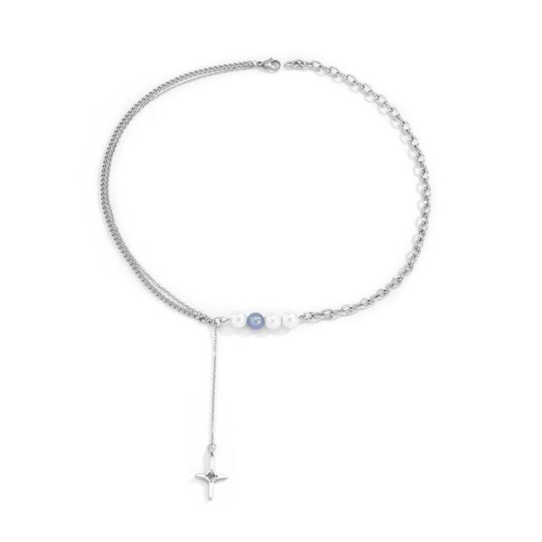 pendant necklaces potcet stainless steel pearl cross titanium necklace geometric fashion hip hop personality party jewelry, Silver
pendant necklaces potcet stainless steel pearl cross titanium necklace geometric fashion hip hop personality party jewelry, Silver