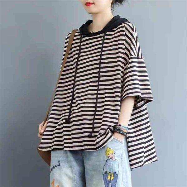 arrival summer korean style women loose casual short sleeve hooded neck t shirt striped print cotton asymmetry t-shirt w265 210512, White
arrival summer korean style women loose casual short sleeve hooded neck t shirt striped print cotton asymmetry t-shirt w265 210512, White