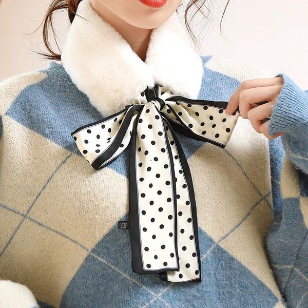scarves 2021 dot silk printed scarf women winter warm fashion thicken fur neck collar for ladies happy year gifts, Blue;gray
scarves 2021 dot silk printed scarf women winter warm fashion thicken fur neck collar for ladies happy year gifts, Blue;gray