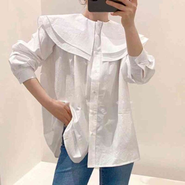 spring women solid blouse long sleeve blusas double ruffled collar pleated shirt japan loose simple 16w251 210510, White
spring women solid blouse long sleeve blusas double ruffled collar pleated shirt japan loose simple 16w251 210510, White