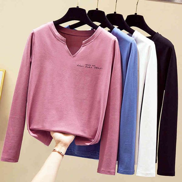 women's t-shirt shintimes women cotton womens clothing autumn casual v-neck female long sleeve plus size ee femme iula, White
women's t-shirt shintimes women cotton womens clothing autumn casual v-neck female long sleeve plus size ee femme iula, White