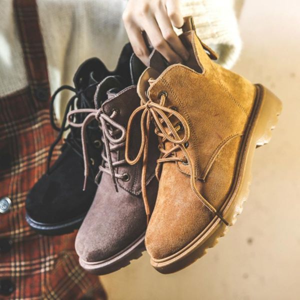 boots women ankle retro suede leather comfortable booties female v design platform casual shoes for woman botas mujer, Black
boots women ankle retro suede leather comfortable booties female v design platform casual shoes for woman botas mujer, Black