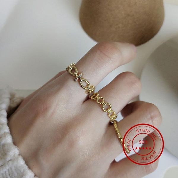 cluster rings superainbow 925 sterling silver twist all-match ring open size for women gold trend combination finger jewelry sr-r13, Golden;silver
cluster rings superainbow 925 sterling silver twist all-match ring open size for women gold trend combination finger jewelry sr-r13, Golden;silver