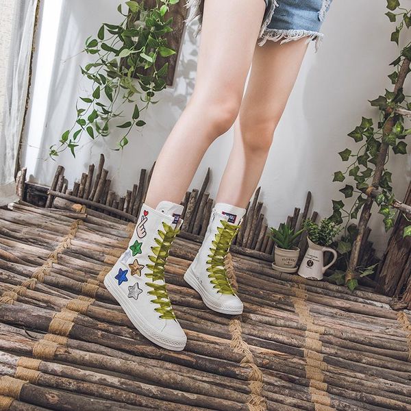boots fashion design women shoes high canvas casual sneakers bling colorful stars lace up sports platform, Black
boots fashion design women shoes high canvas casual sneakers bling colorful stars lace up sports platform, Black