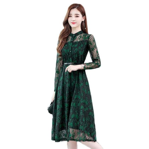 casual dresses green women lace dress 2021 spring elegant long sleeve slim party vintage a line office knee-length sashes, Black;gray
casual dresses green women lace dress 2021 spring elegant long sleeve slim party vintage a line office knee-length sashes, Black;gray