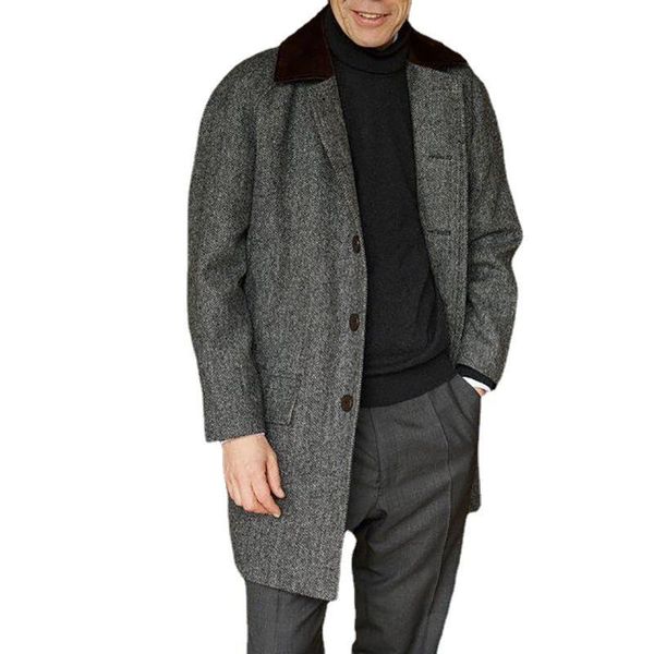 men's wool & blends fashion men woolen coats 2021 autumn/winter coat solid color long trench plus size trend mens clothing, Black
men's wool & blends fashion men woolen coats 2021 autumn/winter coat solid color long trench plus size trend mens clothing, Black