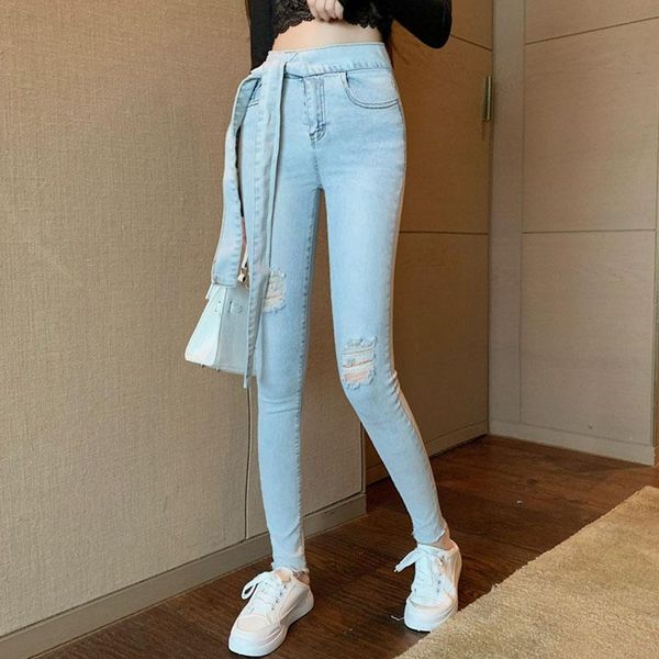 spring autumn bow tie drawstring women denim jeans 2021 high waist pencil pants female office lady solid pant women's, Blue
spring autumn bow tie drawstring women denim jeans 2021 high waist pencil pants female office lady solid pant women's, Blue