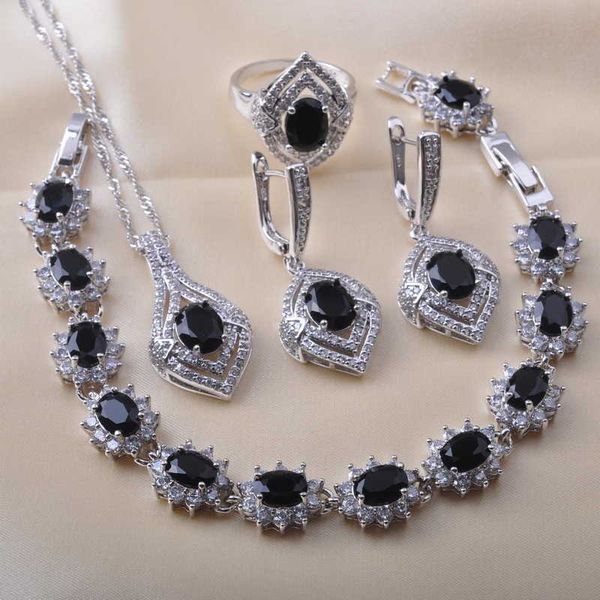 bridal jewelry jewelry sets silver color for women wedding black zirconia bracelet necklace earrings ring birthday gifts qs0610 h1022
bridal jewelry jewelry sets silver color for women wedding black zirconia bracelet necklace earrings ring birthday gifts qs0610 h1022