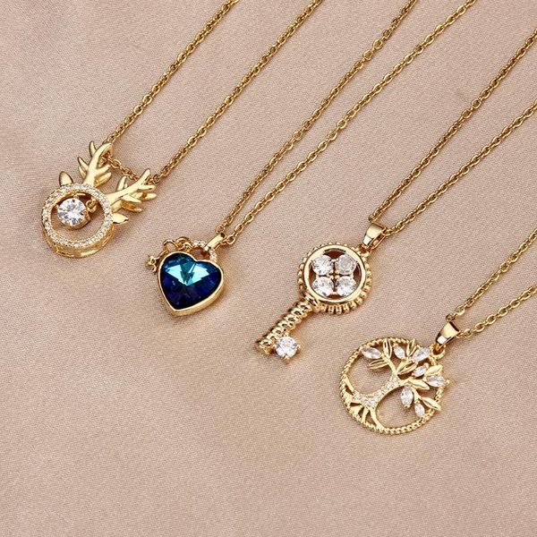 pendant necklaces fashion ocean necklace gold color cubic zircon shiny blue heart rhinestone tree of life jewelry for women girls, Silver
pendant necklaces fashion ocean necklace gold color cubic zircon shiny blue heart rhinestone tree of life jewelry for women girls, Silver