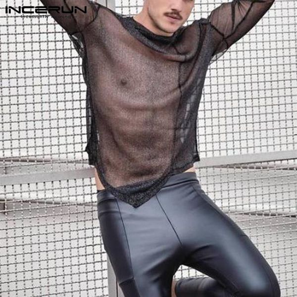 mesh men t shirt transparent o neck party nightclub long sleeve streetwear irregular t-shirts camisetas s-5xl incerun men's, White;black
mesh men t shirt transparent o neck party nightclub long sleeve streetwear irregular t-shirts camisetas s-5xl incerun men's, White;black