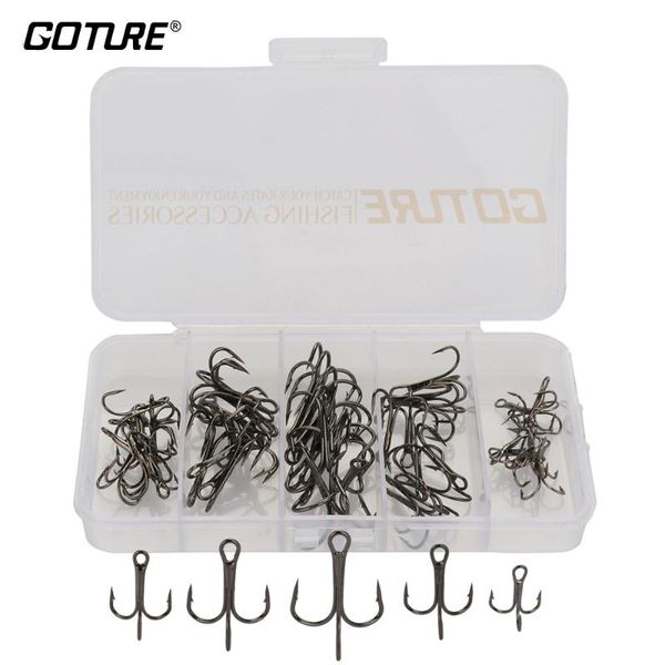 goture treble fishing hooks extra sharp high carbon steel set with plastic tackle box size 2-10 50pcs/box
goture treble fishing hooks extra sharp high carbon steel set with plastic tackle box size 2-10 50pcs/box