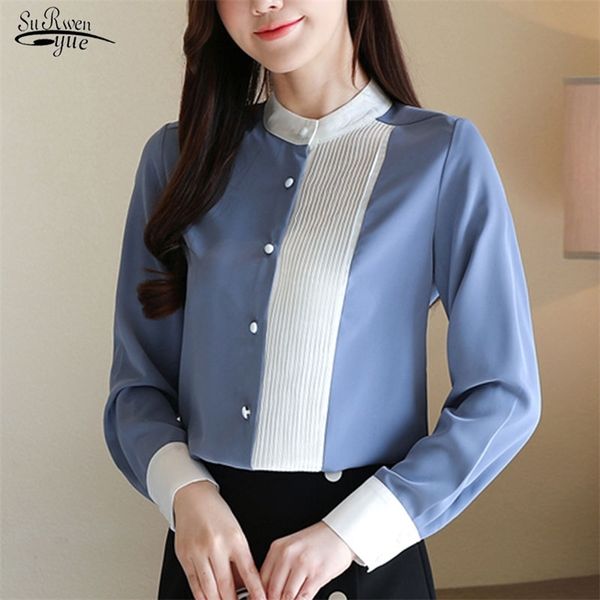 blusas women and blouse long sleeve chiffon shirts button solid blouses office lady stand korean clothing 8020 210421, White
blusas women and blouse long sleeve chiffon shirts button solid blouses office lady stand korean clothing 8020 210421, White