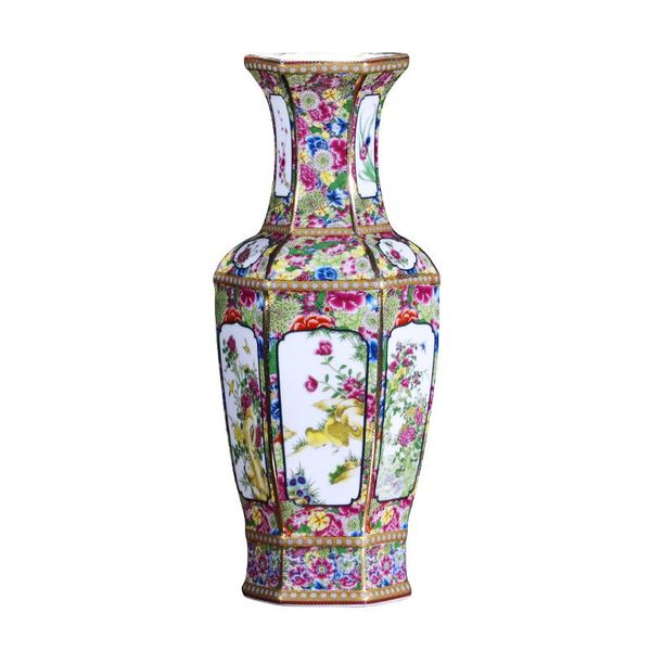 vases qing qianlong antique ceramic vase enamel gilt hexagon with flower porcelain ancient collection
vases qing qianlong antique ceramic vase enamel gilt hexagon with flower porcelain ancient collection