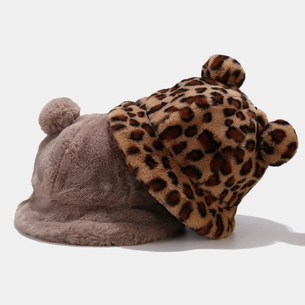 wide brim hats autumn winter leopard fur bucket hat bear ear ball plush fisherman soft warm thick basin protection fashion, Blue;gray
wide brim hats autumn winter leopard fur bucket hat bear ear ball plush fisherman soft warm thick basin protection fashion, Blue;gray