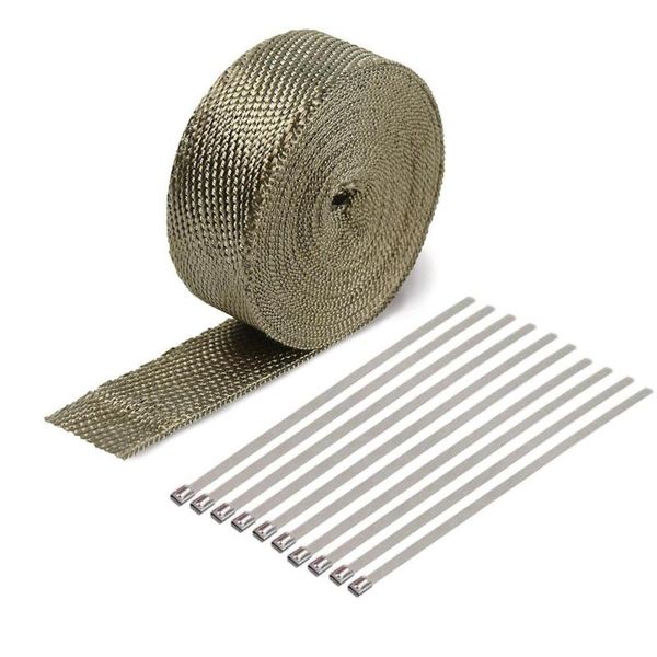 motorcycle exhaust system 5cm*5m 15m titanium/black heat wrap roll for fiberglass shield tape with stainless ties
motorcycle exhaust system 5cm*5m 15m titanium/black heat wrap roll for fiberglass shield tape with stainless ties