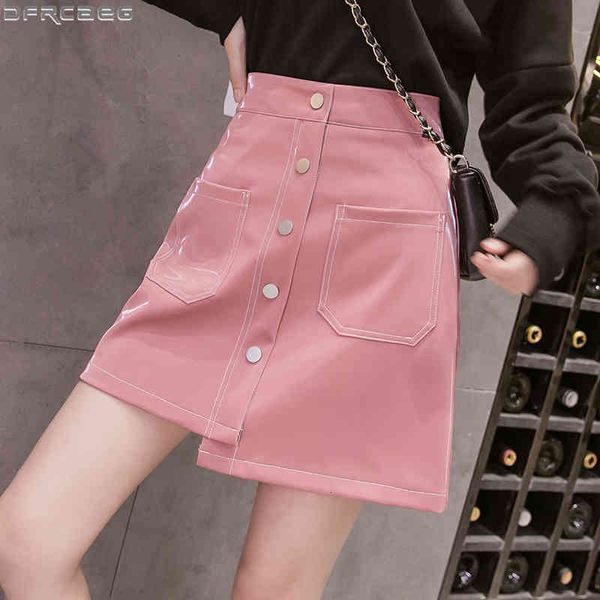 casual dresses fashion high waist leather skirts for women single-breasted latex irregular mini a-line purple black pink yellow kw, Black;gray
casual dresses fashion high waist leather skirts for women single-breasted latex irregular mini a-line purple black pink yellow kw, Black;gray