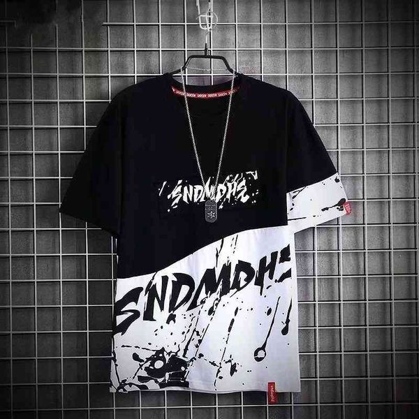 street short sleeve men's brand loose t-shirt korean style fashion printed hip hop clothes, White;black
street short sleeve men's brand loose t-shirt korean style fashion printed hip hop clothes, White;black