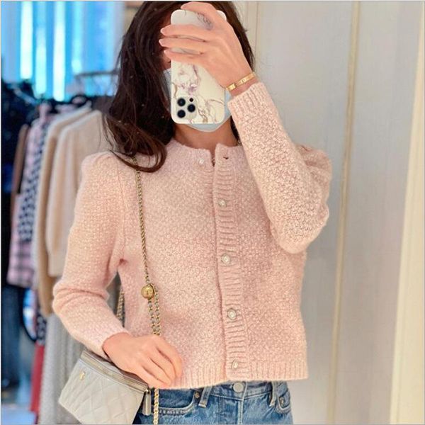 women's knits & tees autumn and winter women's pink sequined knitted cardigan jacket pearl button round neck, White
women's knits & tees autumn and winter women's pink sequined knitted cardigan jacket pearl button round neck, White