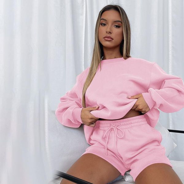 women's tracksuits 2021 autumn women tracksuit solid color long sleeve pullover sweatshirt shorts pant bottom 2pcs casual woman set, Gray
women's tracksuits 2021 autumn women tracksuit solid color long sleeve pullover sweatshirt shorts pant bottom 2pcs casual woman set, Gray