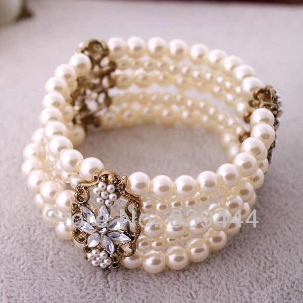 beaded, strands imitation pearl elastic bangle acrylic alloy ladies beaded romantic wedding elegant simulated bracelet, Black
beaded, strands imitation pearl elastic bangle acrylic alloy ladies beaded romantic wedding elegant simulated bracelet, Black