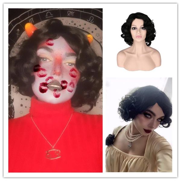 synthetic wigs suq short curly wig with bangs for women women's hair black african cosplay dance party
synthetic wigs suq short curly wig with bangs for women women's hair black african cosplay dance party