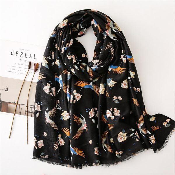 scarves spring and summer fashion scarf classic black color bird printed light weight sun shawl, Blue;gray
scarves spring and summer fashion scarf classic black color bird printed light weight sun shawl, Blue;gray