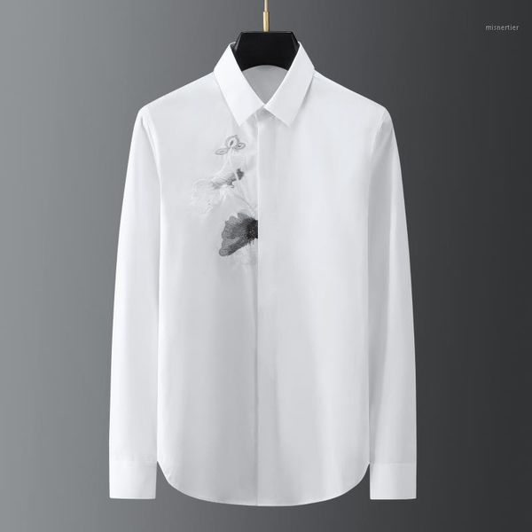 fashion men's shirts 2021 runway luxury european design party style clothing casual, White;black
