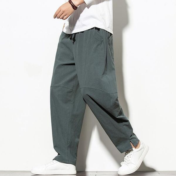 men's pants summer casual trousers large size loose chinese style linen cotton harem thin section trend, Black
men's pants summer casual trousers large size loose chinese style linen cotton harem thin section trend, Black