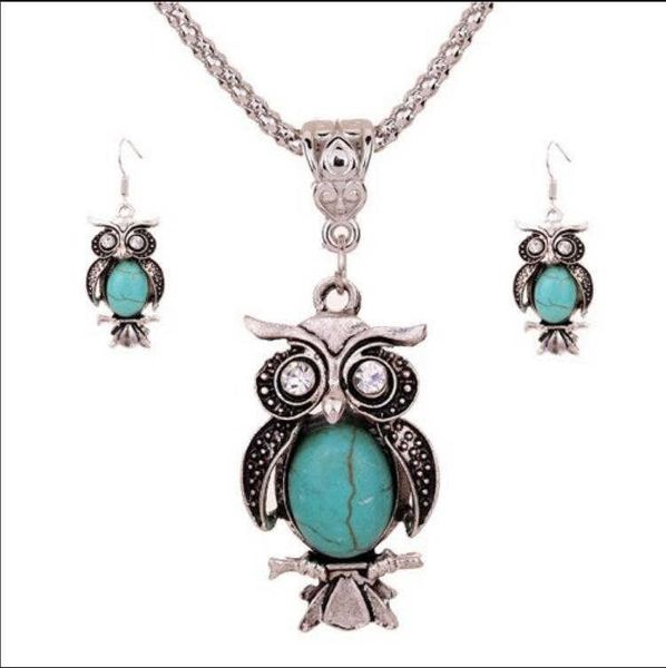 women's owl tibetan silver turquoise earrings necklace set gstqs006 fashion gift national style women diy jewelry sets
women's owl tibetan silver turquoise earrings necklace set gstqs006 fashion gift national style women diy jewelry sets