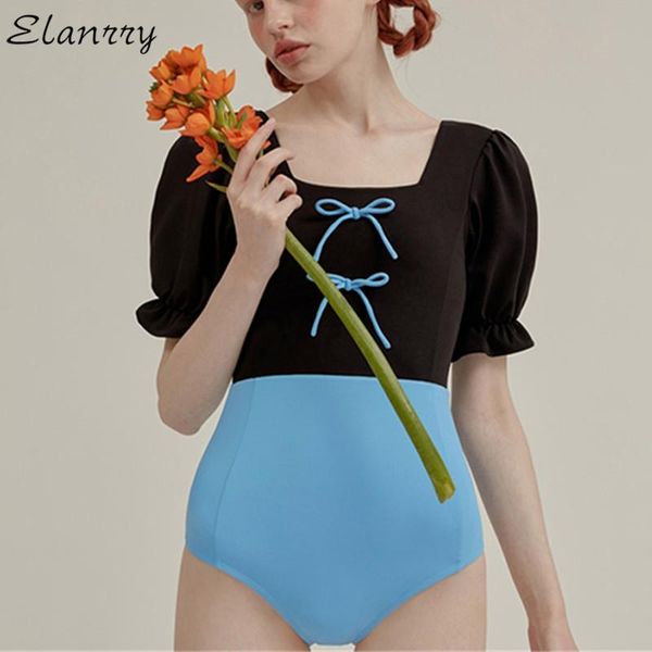 est women one pieces bathing suit vintage monokini patchwork short sleeves korean style maillot one-piece suits
est women one pieces bathing suit vintage monokini patchwork short sleeves korean style maillot one-piece suits