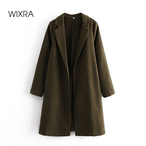 wixra womens open stitch solid overcoat trendy blends turn down collar high street female outerwear army green autumn spring 210419, Black
wixra womens open stitch solid overcoat trendy blends turn down collar high street female outerwear army green autumn spring 210419, Black