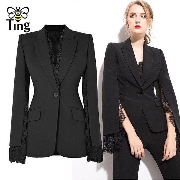 tingfly 2021 runway designer blazers coat fashion lace patchwork waist fitted sleeve slip suit outerwear office work women's suits &, White;black
tingfly 2021 runway designer blazers coat fashion lace patchwork waist fitted sleeve slip suit outerwear office work women's suits &, White;black