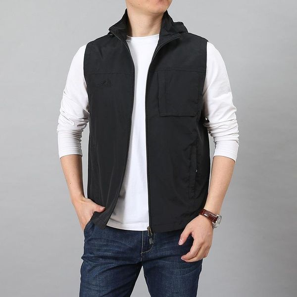 men's vests male casual summer big size sleeveless vest men multi pocket outdoor travel pograph waistcoat fishing with cap, Black;white
men's vests male casual summer big size sleeveless vest men multi pocket outdoor travel pograph waistcoat fishing with cap, Black;white