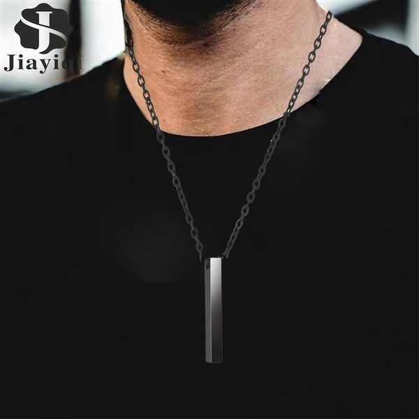 black bar pendant necklace for men women classic stainless steel chain male jewelry choker fashion party gift necklaces, Silver
black bar pendant necklace for men women classic stainless steel chain male jewelry choker fashion party gift necklaces, Silver