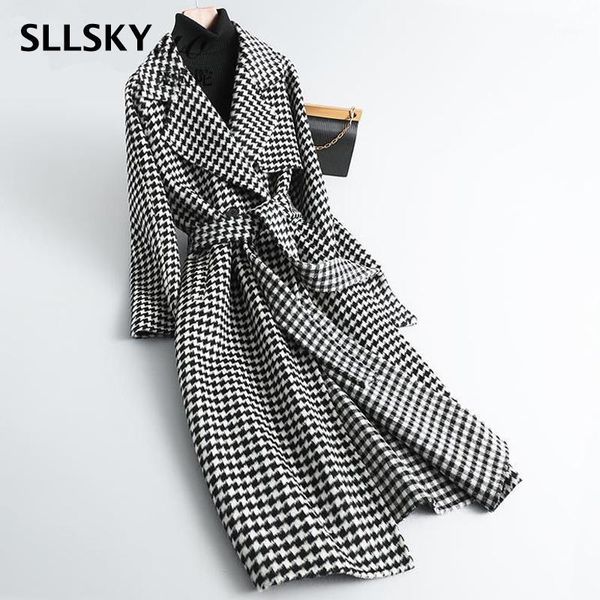 women's wool & blends sllsky black white plaid women woolen coat 2021 autumn fashion turn-down collar ladies double breasted female lon
women's wool & blends sllsky black white plaid women woolen coat 2021 autumn fashion turn-down collar ladies double breasted female lon