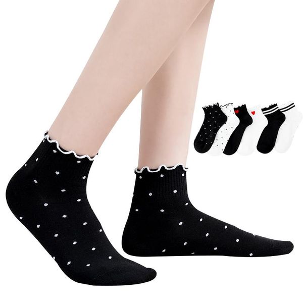 socks & hosiery women ruffle striped heart printed cotton solid color lace frilly cute dots kawaii lolita harajuku sweet girls black sock, Black;white 
socks & hosiery women ruffle striped heart printed cotton solid color lace frilly cute dots kawaii lolita harajuku sweet girls black sock, Black;white